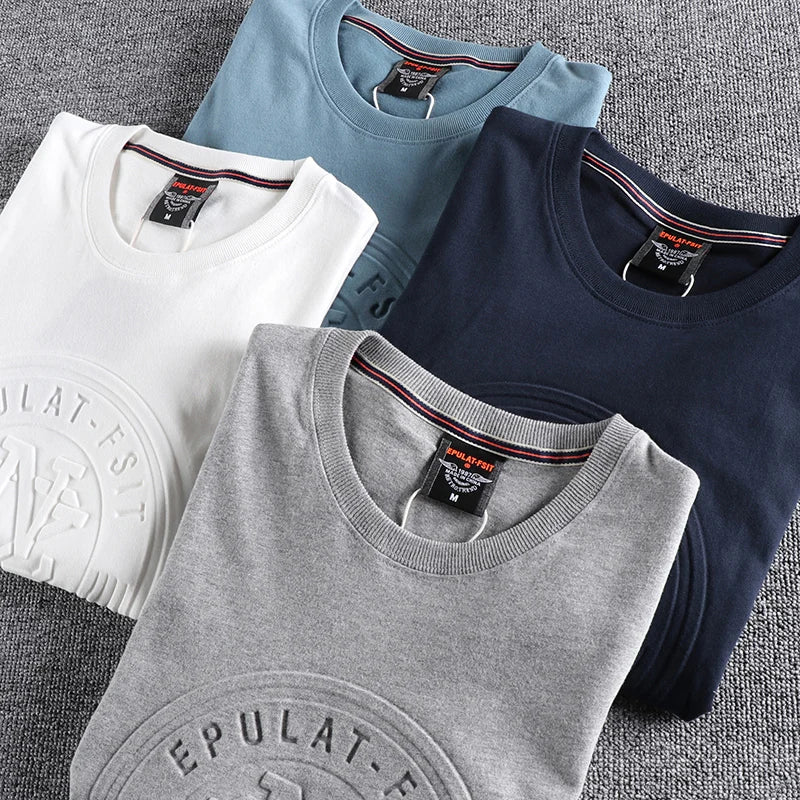 American Retro 3D Letter Long‑Sleeve T‑Shirt