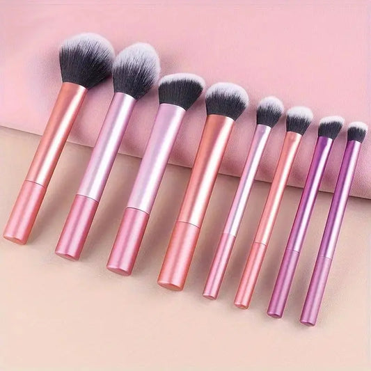 8pcs Pro Makeup Brush Set – Soft Premium Synthetic Hair, Cruelty‑Free & Easy‑Clean Beauty Essentials