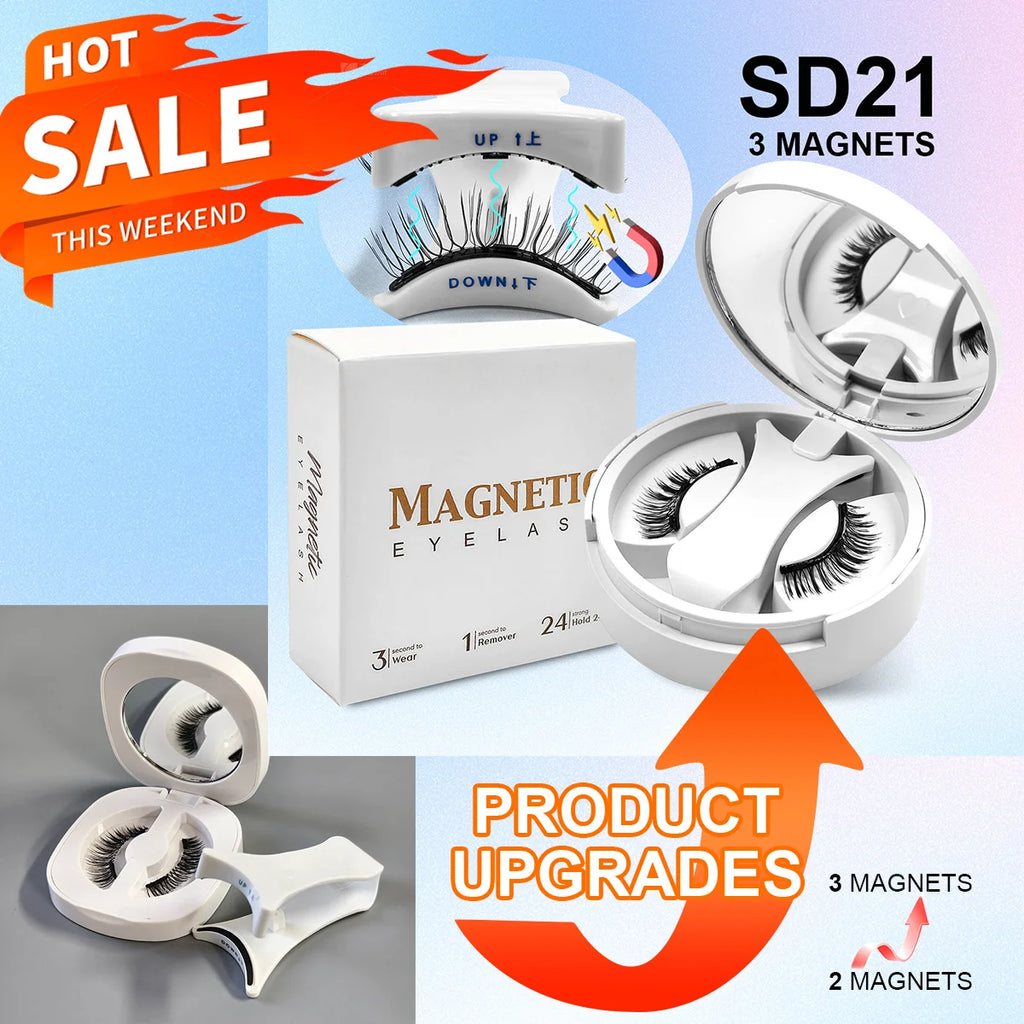 Magnetic Eyelashes Set – Reusable No‑Glue Lashes with Magnetic Tweezers for Easy, Natural Glam