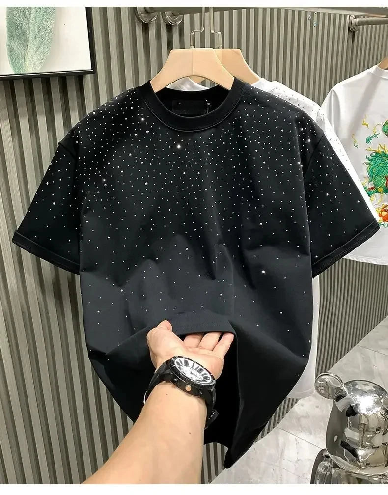 Men’s Rhinestone Rivet T‑Shirt