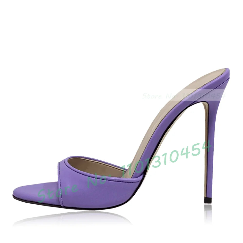 Snake‑Print Open‑Toe Stiletto Slides