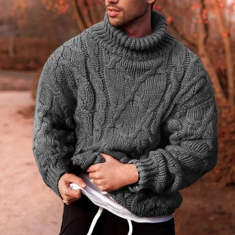 Knitted Polo Turtleneck Sweater