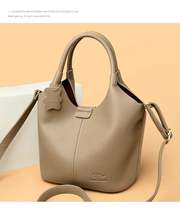 Soft Leather Handbags for Women Vintage Shoulder Bag Luxury Designer Ladies Large Capacity Bags Sac A Main