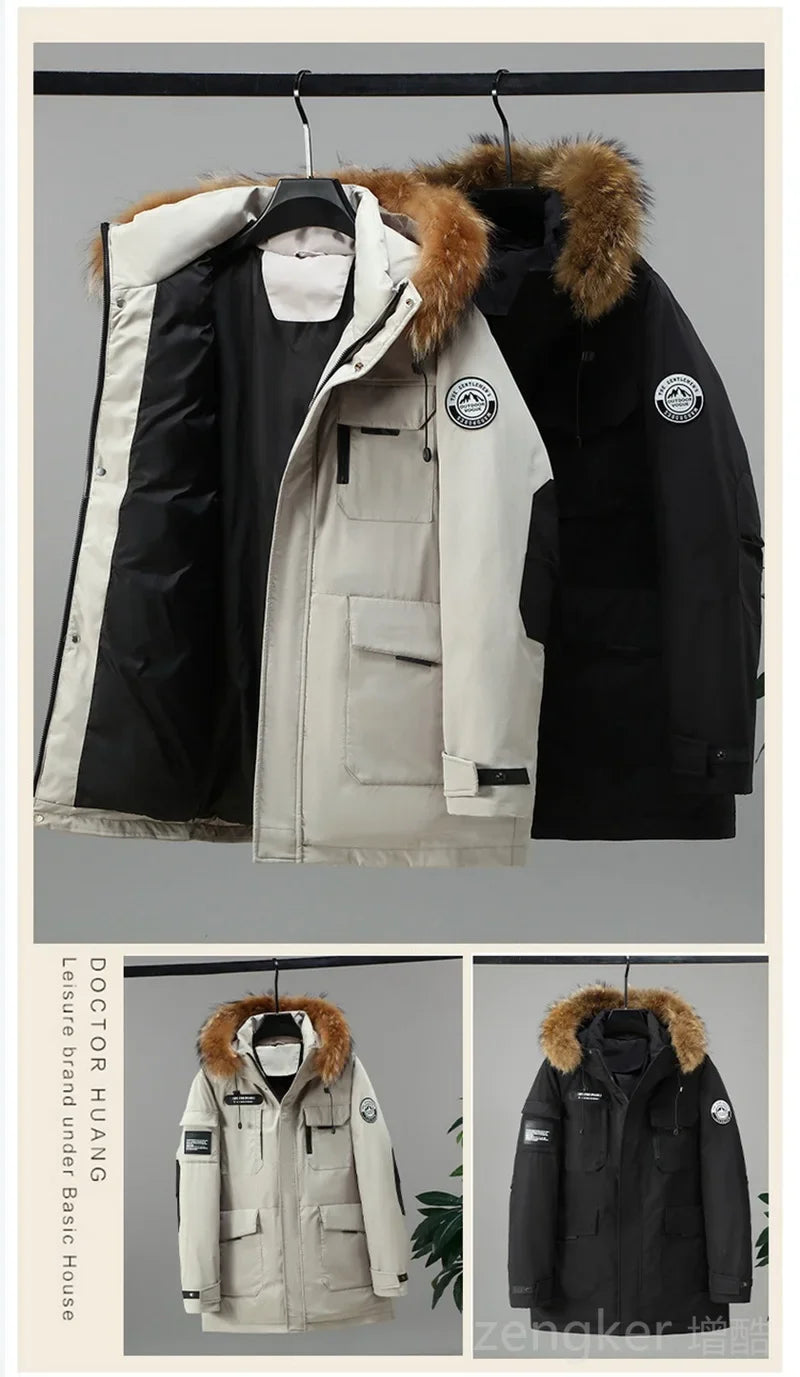 Big size  winter jackets for men women workwear hooded medium-length winter thick down jacket 12XL puffer jacket men 11XL 10XL