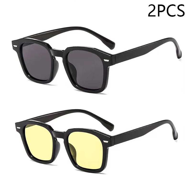 New Unisex Rectangle Vintage Sunglasses 2023 Fashion Design Retro Sun Glasses Female Lady Eyeglass Cat Eye Casual Goggles UV400