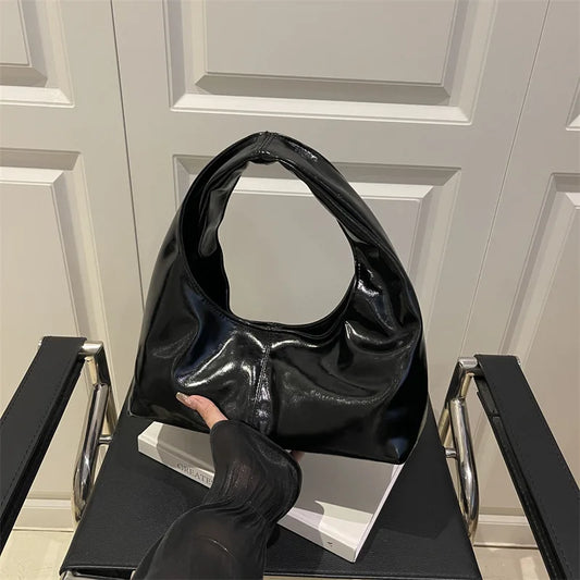 Fashion Leather Underarm Bags Women Temperament Clutch Handbags Shoulder Bag Ladies Trendy Simple Female Vintage Totes Hobos Bag