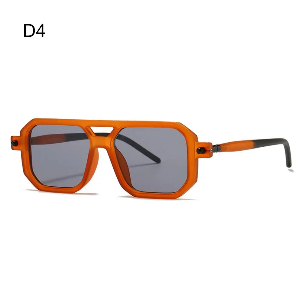 Retro Double Bridge Women Sunglasses Fashion Leopard Irregular Square Sun Glasses Men Trendy Street Wear Shades UV400 Eyewear