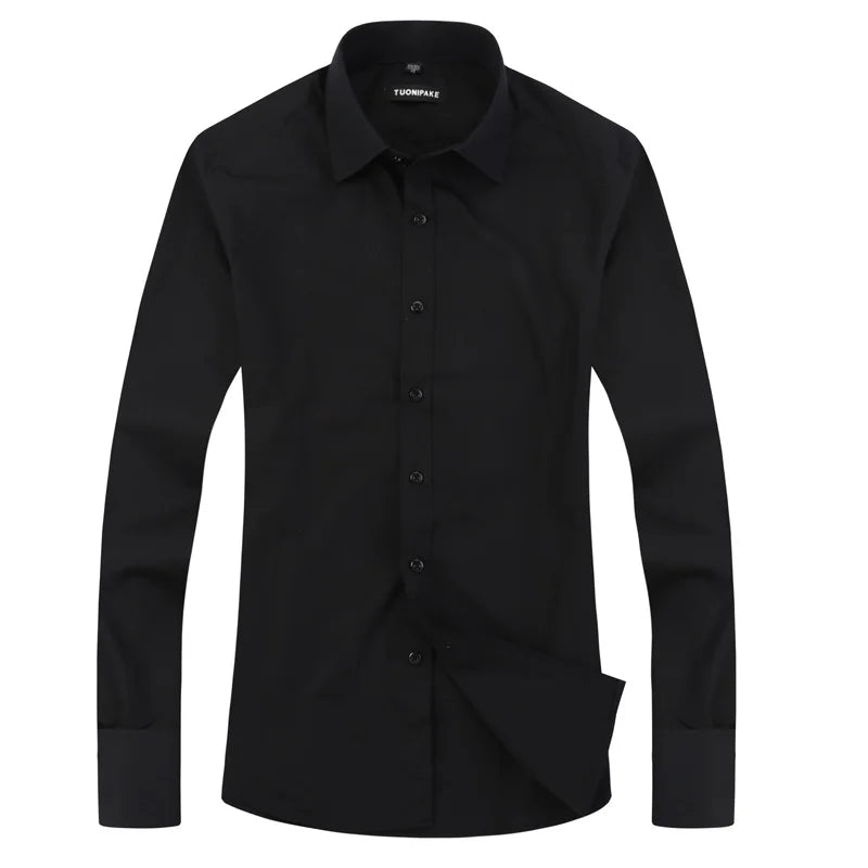 Men’s French Cufflink Slim‑Fit Business Shirt