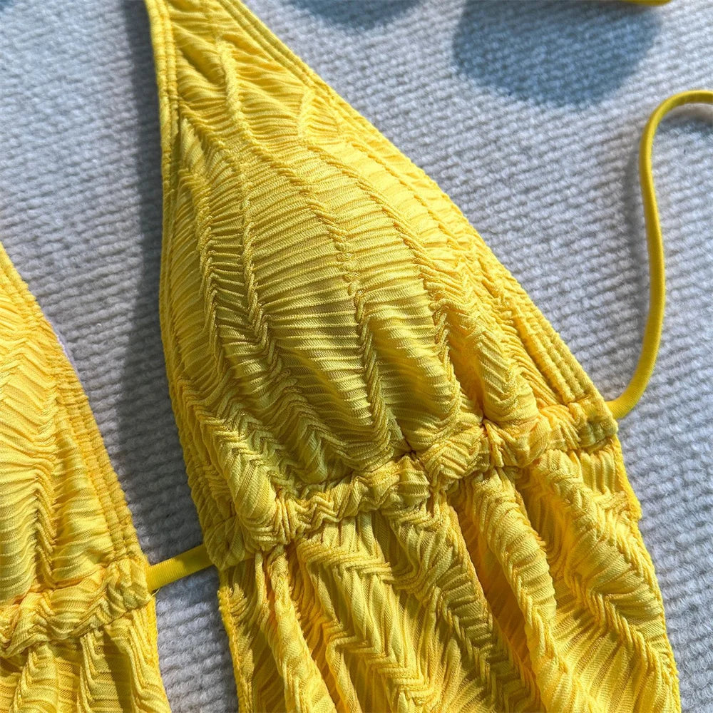 Sexy Push‑Up Backless Bikini Set