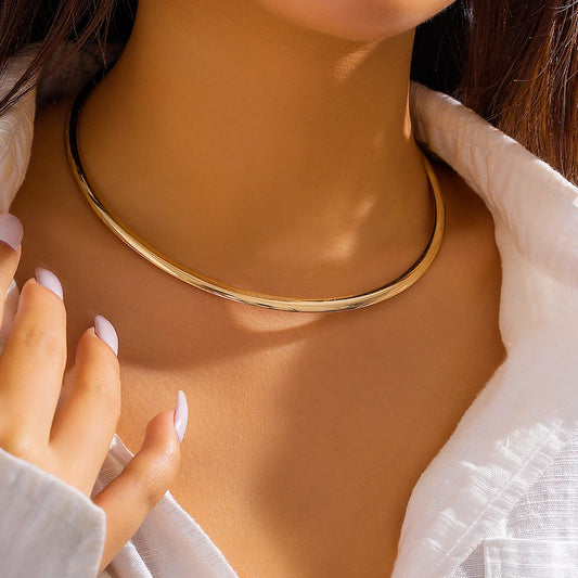 Ingemark Vintage Metal Torques Choker – Gold Adjustable Goth Necklace
