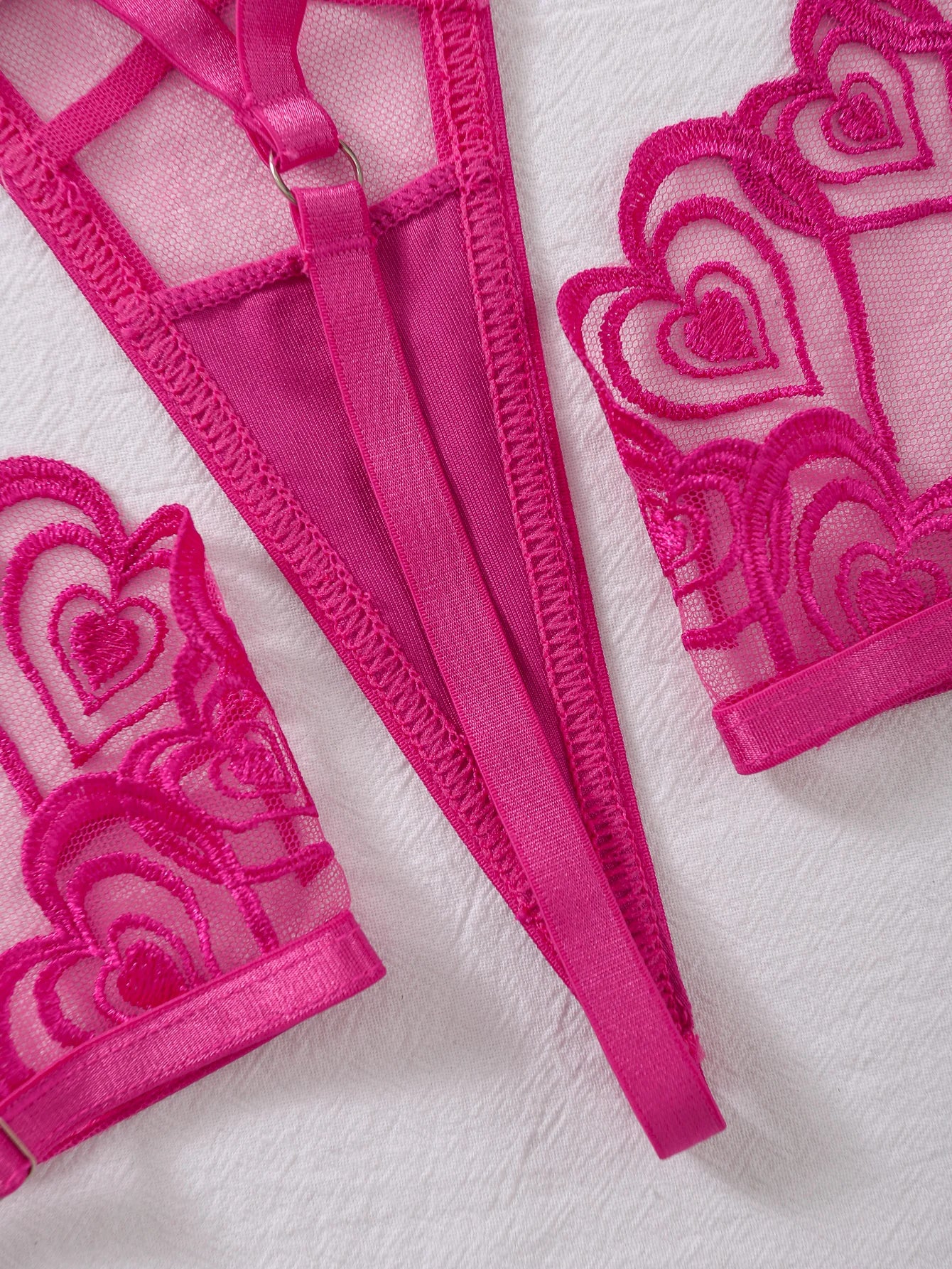 MUZISKAT Love Embroidery Lace Lingerie Set