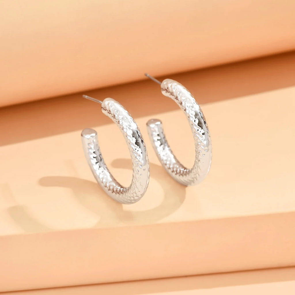 серьги Geometric Irregular Metallic Color Earrings for Women 2024 Minimalist Style Personality Earrings Trendy Jewelry Gift