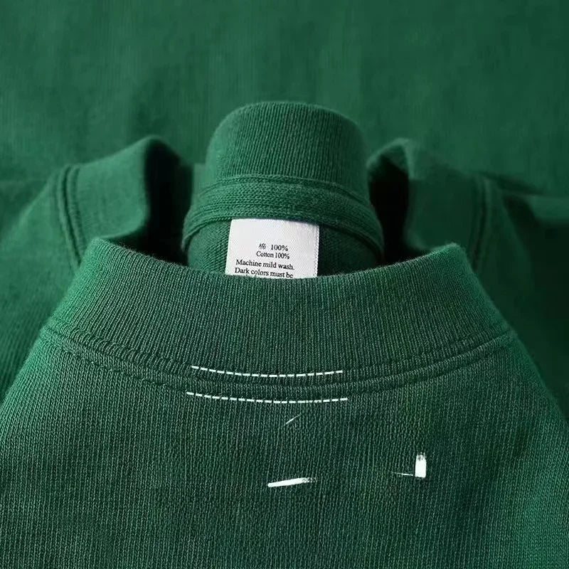 Heavyweight Pure Cotton Oversized T‑Shirt – Tianqing Color Unisex Summer Loose‑Fit Streetwear Tee