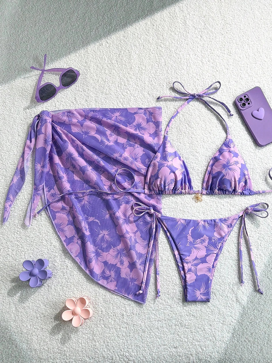 Trendy Two‑Piece Thong Swimsuit