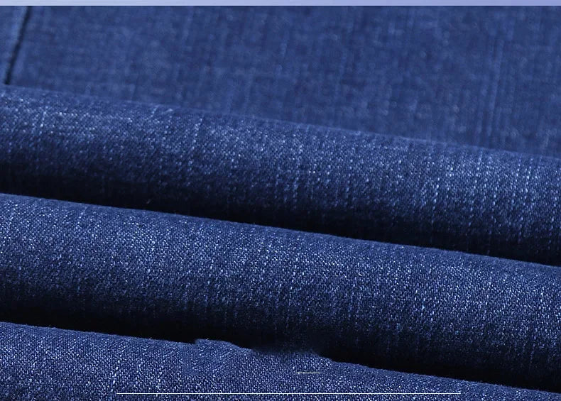 Straight‑Leg Micro‑Elastic Jeans