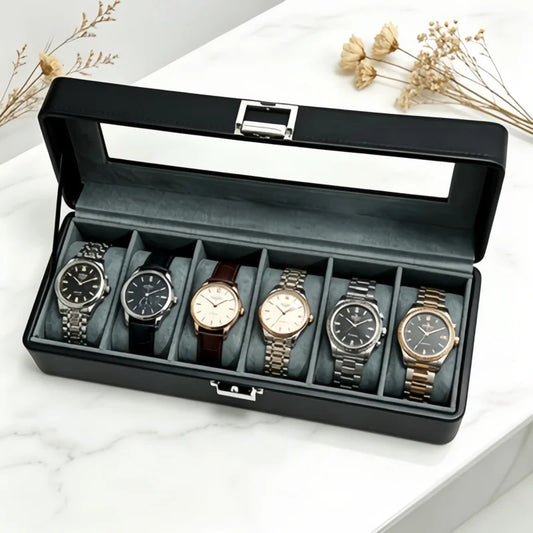 6‑Slot Lockable Watch Box Set – The Perfect Father’s Day & Birthday Gift for Dad or Husband