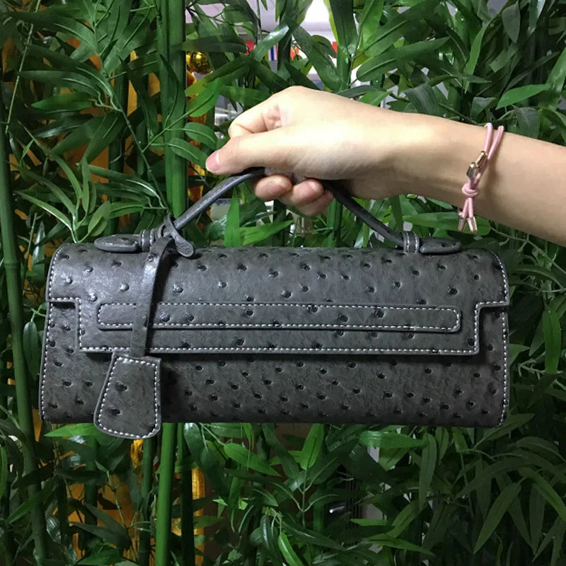 Hot Brand Design Ostrich/Snake Print Women Bag Handbag Ladies Handbags Fashion Luxury Brands Women's Long Handbags Shoulder Bags