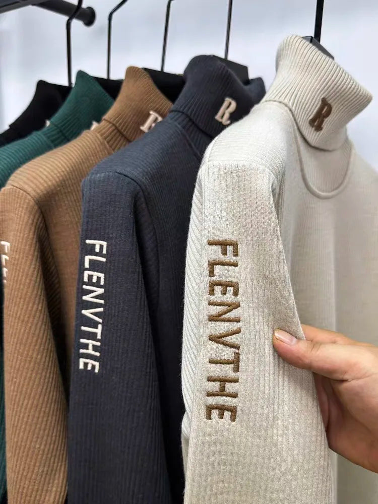Luxury Embroidered High‑Neck Sweater