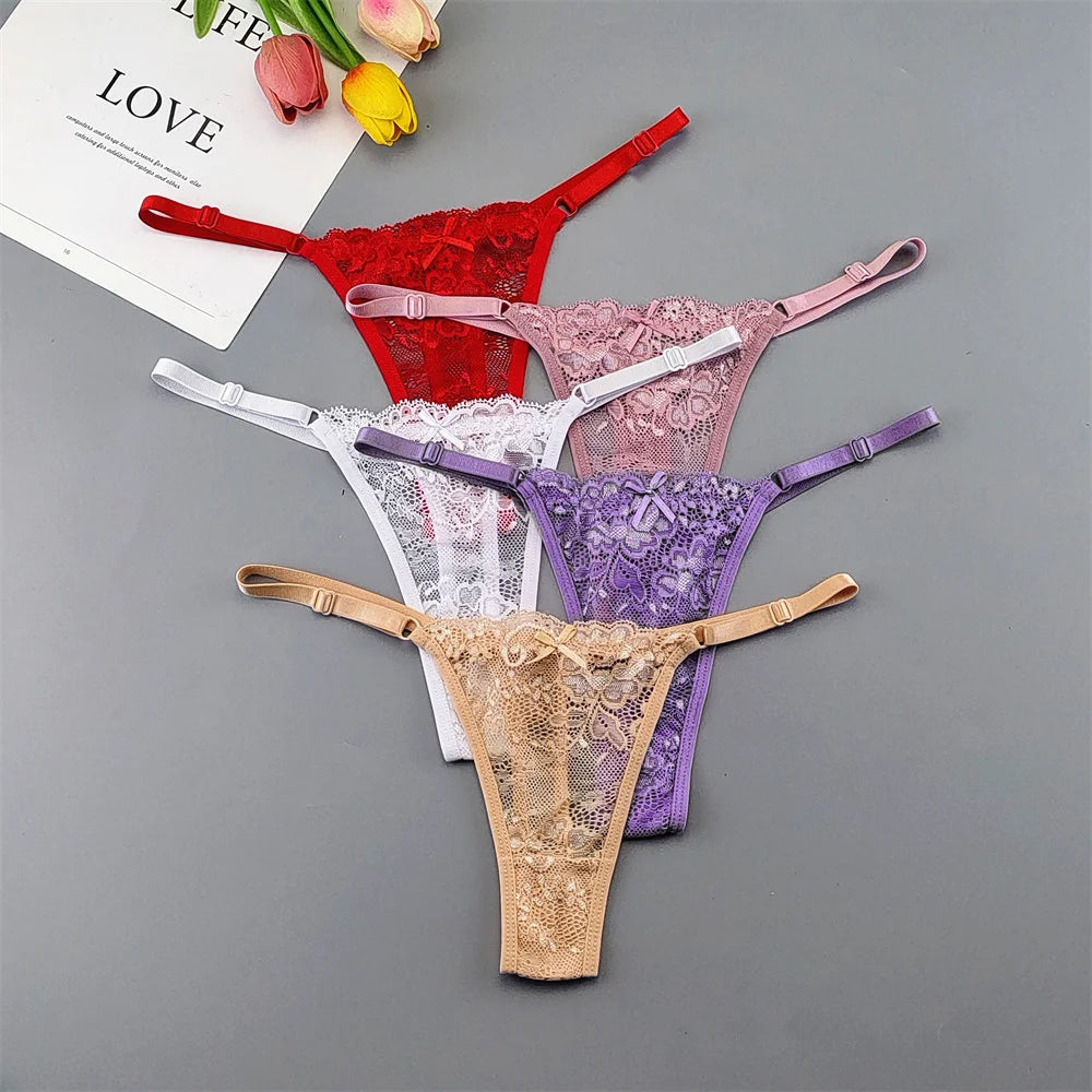 5‑Pack Lace Adjustable Thongs