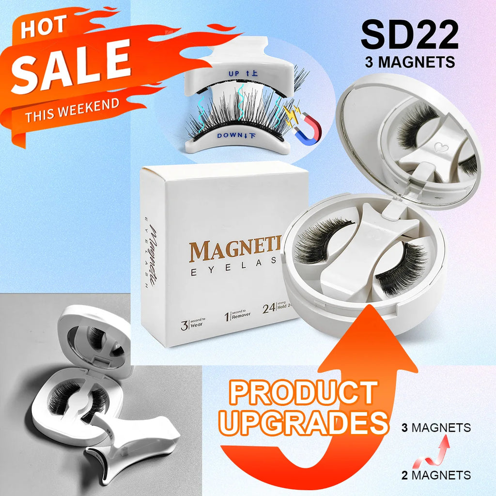 Magnetic Eyelashes Set – Reusable No‑Glue Lashes with Magnetic Tweezers for Easy, Natural Glam