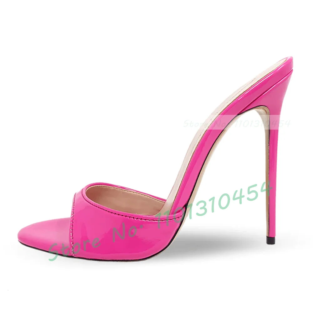Snake‑Print Open‑Toe Stiletto Slides