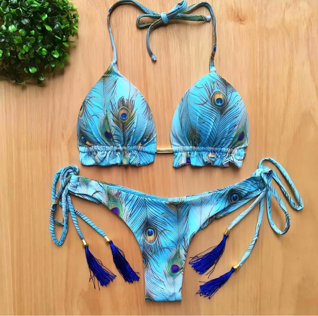 2026 Women’s Push‑Up Bikini Set – Sexy Printed Two‑Piece Swimsuit Summer Beachwear