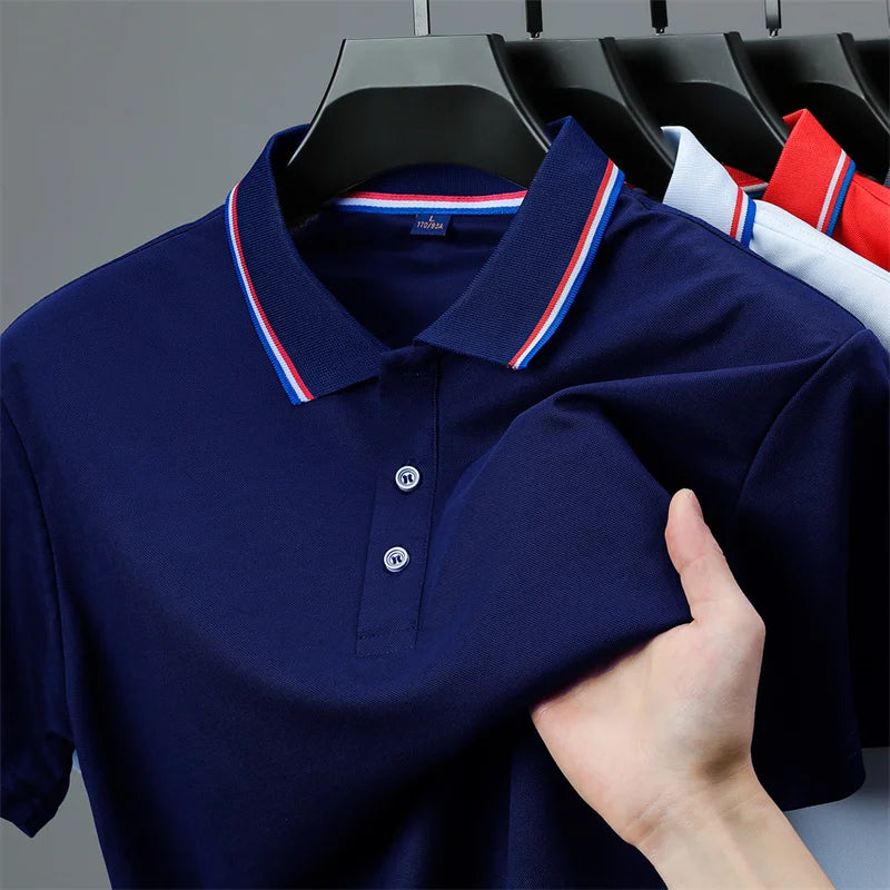 2025 Men’s Solid‑Color Polo Shirt – Summer Casual Short‑Sleeve Fashion Top | Comfortable & Versatile
