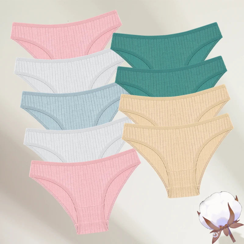 FINETOO Women’s Cotton Panties 9‑Pack