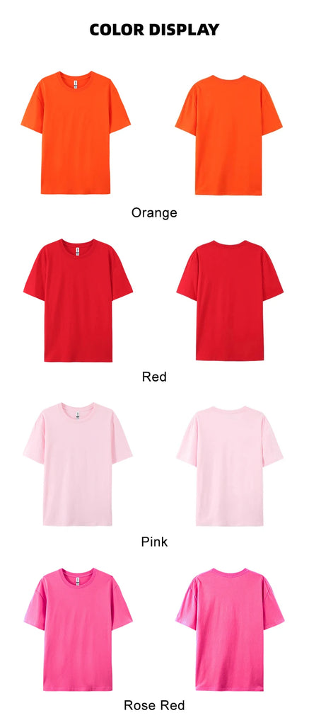 100% Cotton Solid Color T‑Shirts for Men & Women