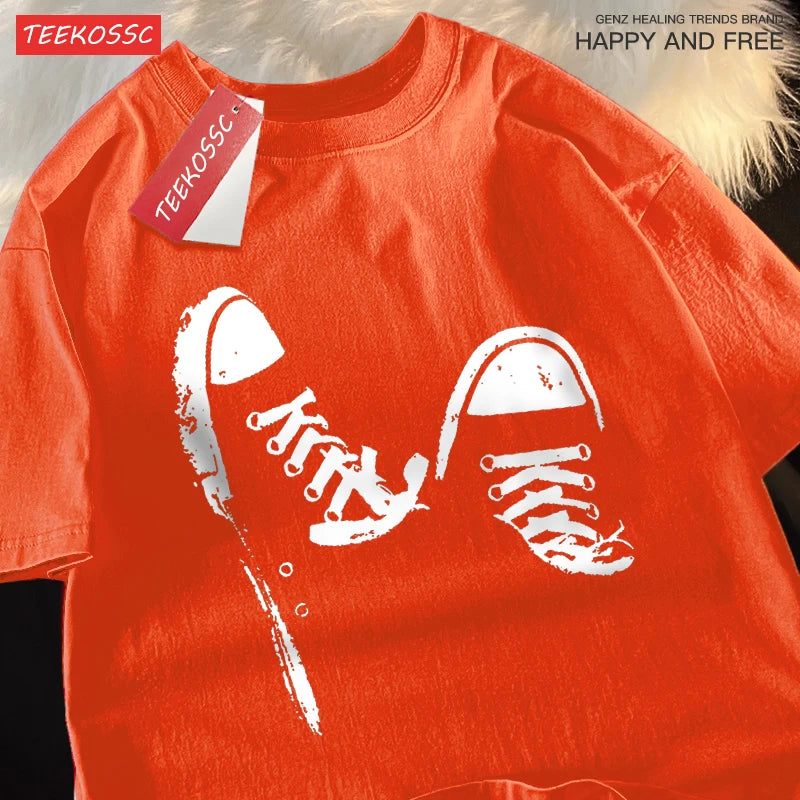 Unisex Canvas Shoe Vintage T‑Shirt