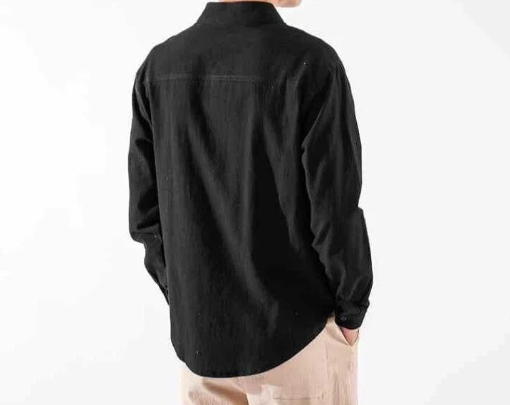 White Linen Shirt with Pocket