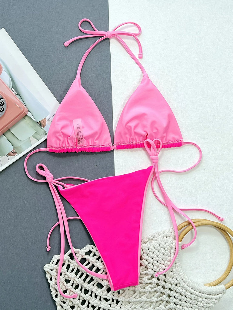 Women’s 2025 Leopard Micro Bikini – Brazilian Thong Halter Lace‑Up Swimsuit, Sexy Two‑Piece BeachwearSexy Leopard Micro Bikini 2025 Women Swimsuit Female Swimwear Thong Bikinis Set Brazilian Halter Beach Wear Lace Up Bathing Suit