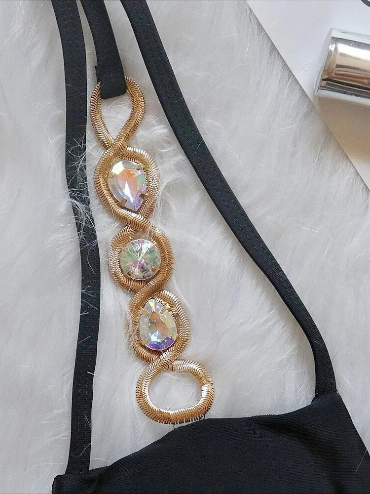 Sexy Jewelled Halter Bikini
