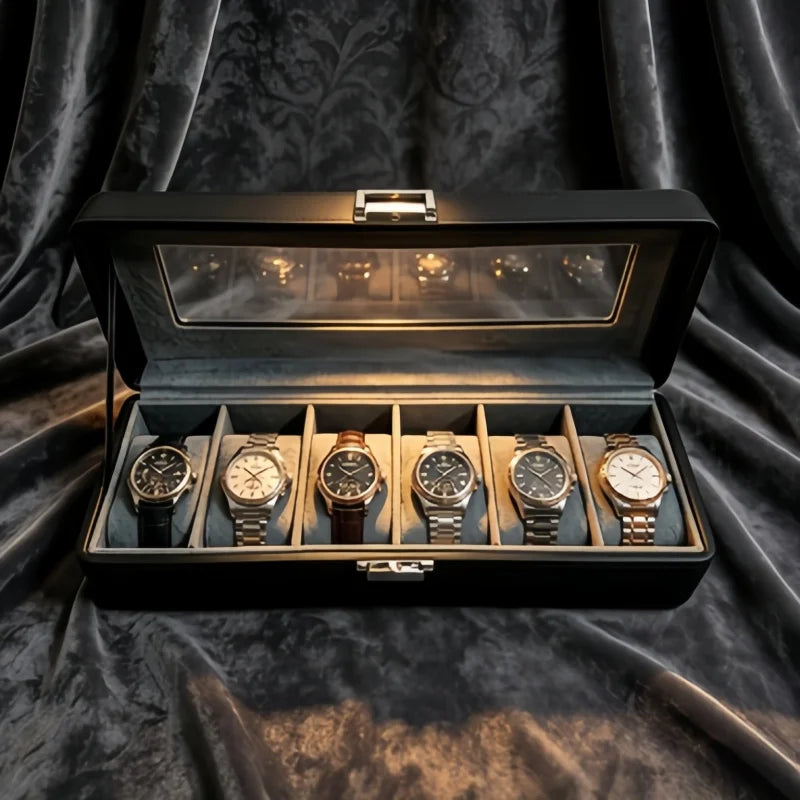 6‑Slot Lockable Watch Box Set – The Perfect Father’s Day & Birthday Gift for Dad or Husband