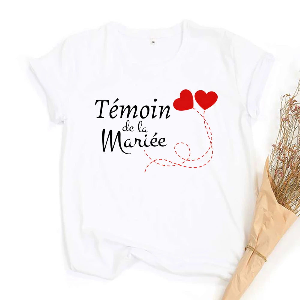 Friend Print Bachelorette Party T-shirt EVJF Team of The Bride T Shirt Outfitwedding Team Bride Witness Bridesmaid Tops Clothes