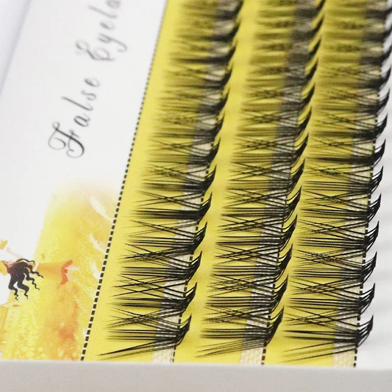 20D L‑Type Cluster Eyelash Extensions – 3D Natural Russian Volume Fans (60 Bundles per Box)