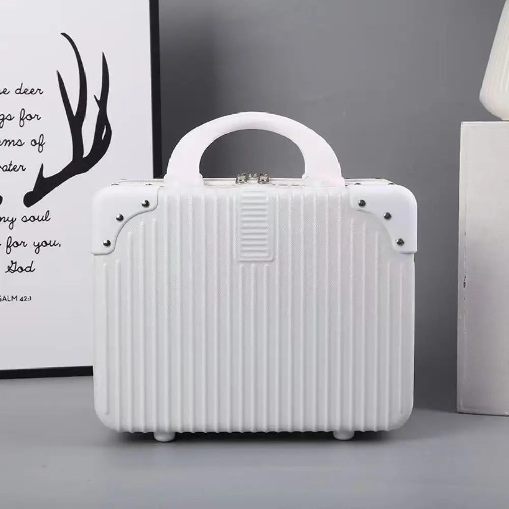 Mini Travel Cosmetic Suitcase – Durable Makeup Organizer Box with Lock