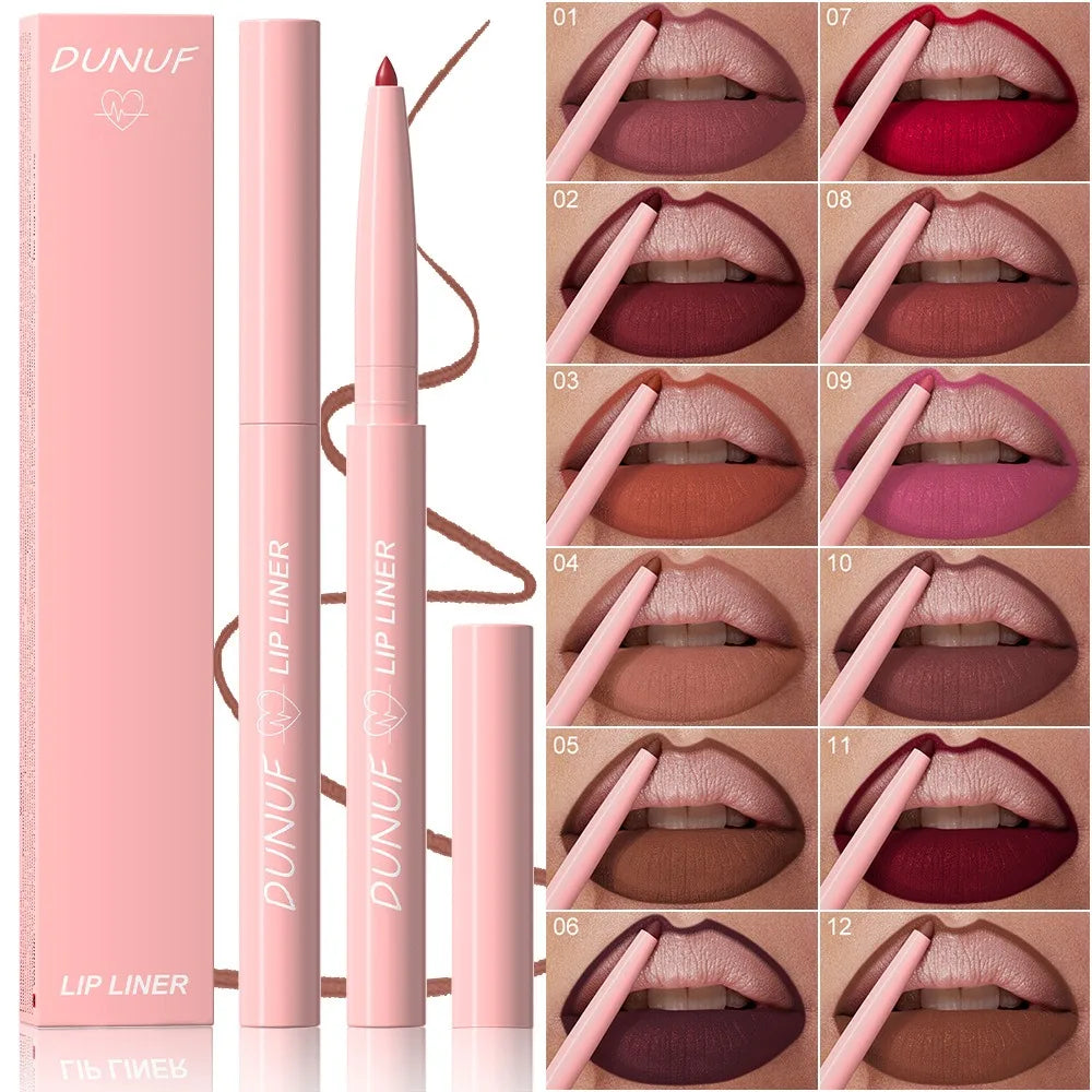 Tapered Nib Lip Liner Pencil Long-Lasting Matte Creamy Plumping Lip Stain Waterproof Natural Nude Brown Slim Lip Liner Makeup