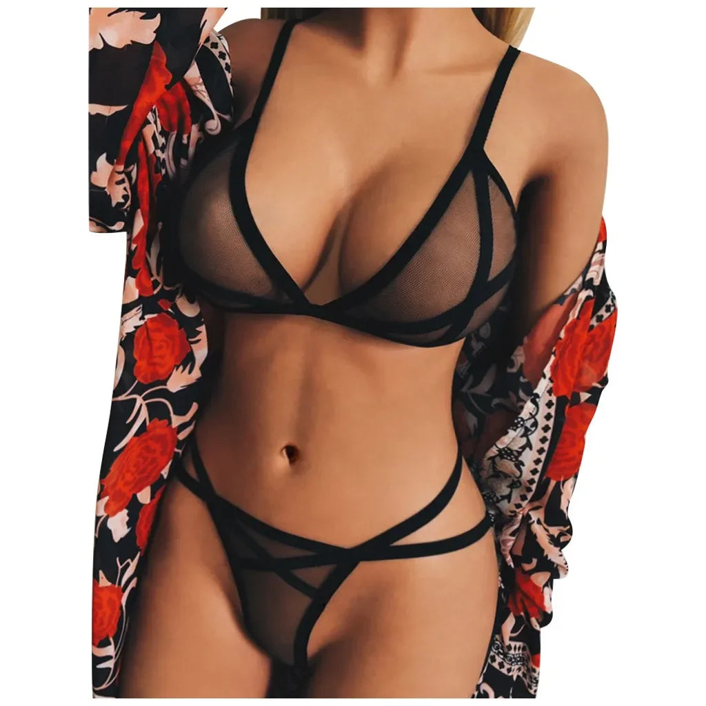 Mesh Underwire Lingerie Set