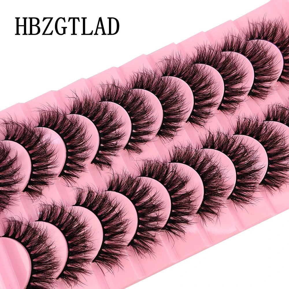 HBZGTLAD New 10 Pairs Natural False Eyelashes Fake Lashes Long Makeup 3d Mink Lashes Extension Eyelash Mink Eyelashes for Beauty