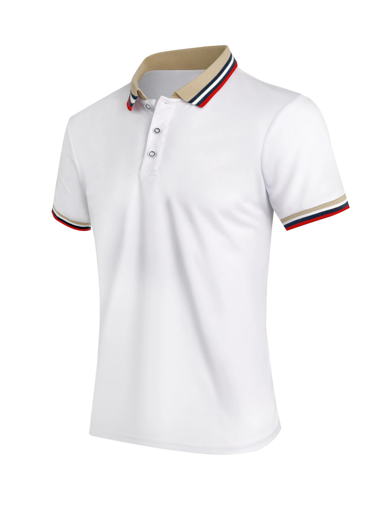 Men’s Summer Cotton Polo Shirt – Breathable Solid/Striped Short‑Sleeve Business‑Casual Top
