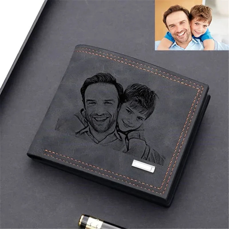 Custom Photo Engraved Wallet for Men – Personalized Father’s Day Gift