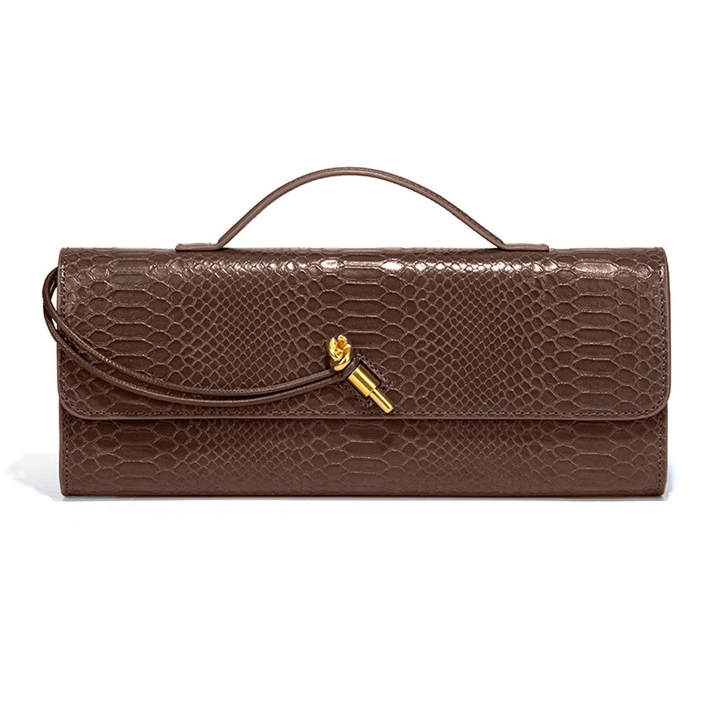 Burgundy bag cherry red envelope wine red envelope upscale new handbag European and American fashion crocodile flip hand organ b