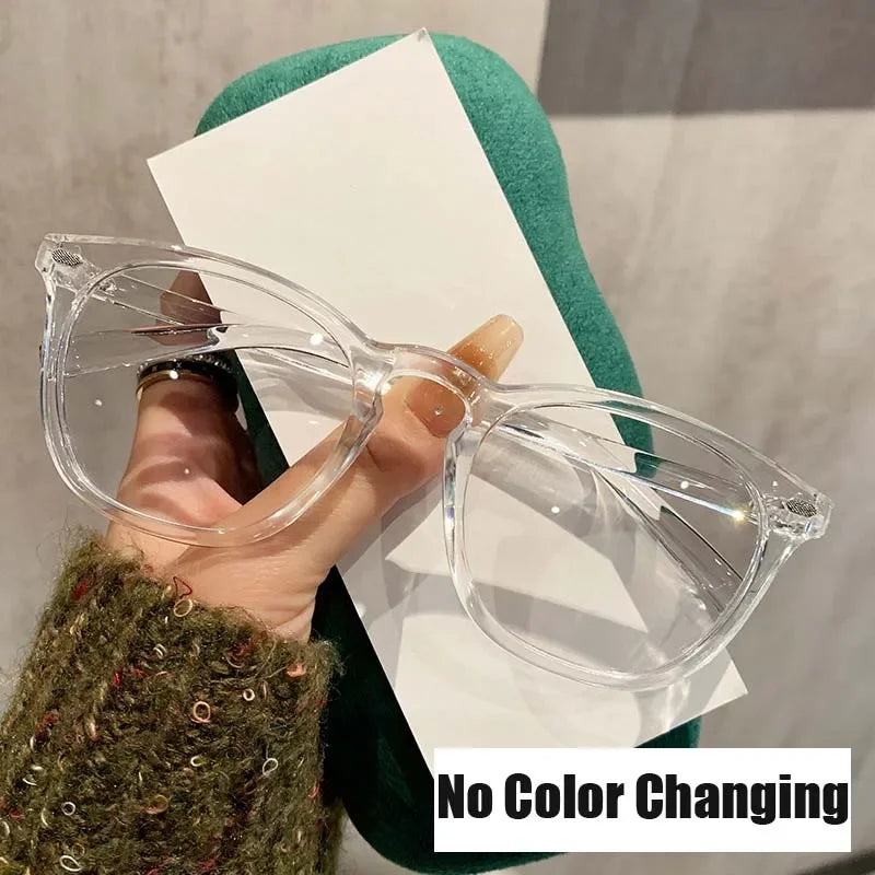 Unisex New Photochromic Glasses Outdoor Color-changing Ordinary Glasses Outdoor UV Blocking Blue Light Computer Glasses