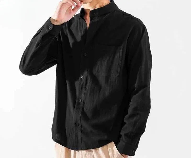White Linen Shirt with Pocket