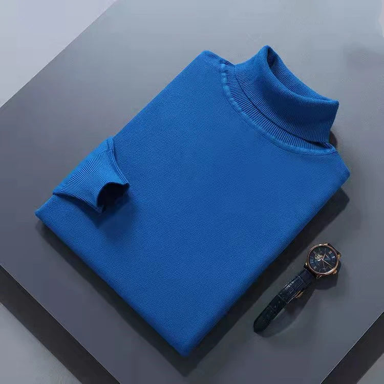 Men’s Cashmere‑Cotton Turtleneck Sweater