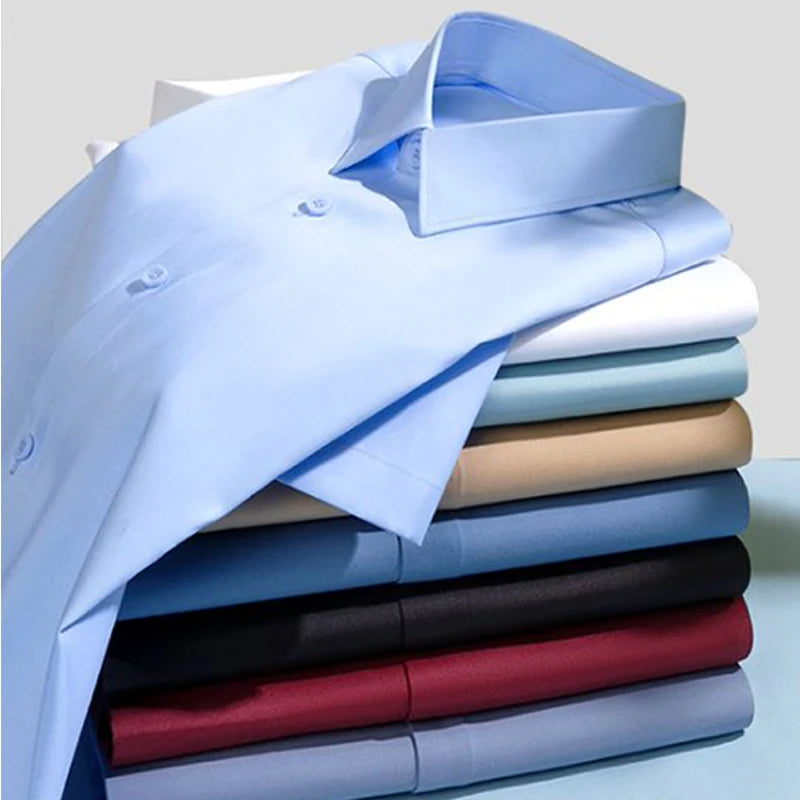 Mulberry Silk Wrinkle‑Resistant White Shirt