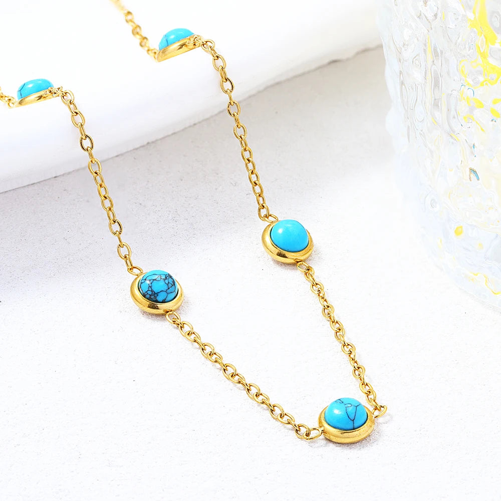 4pc minimalist high-end pearl women's necklace earrings titanium steel versatile bracelet personalized women's jewelry set