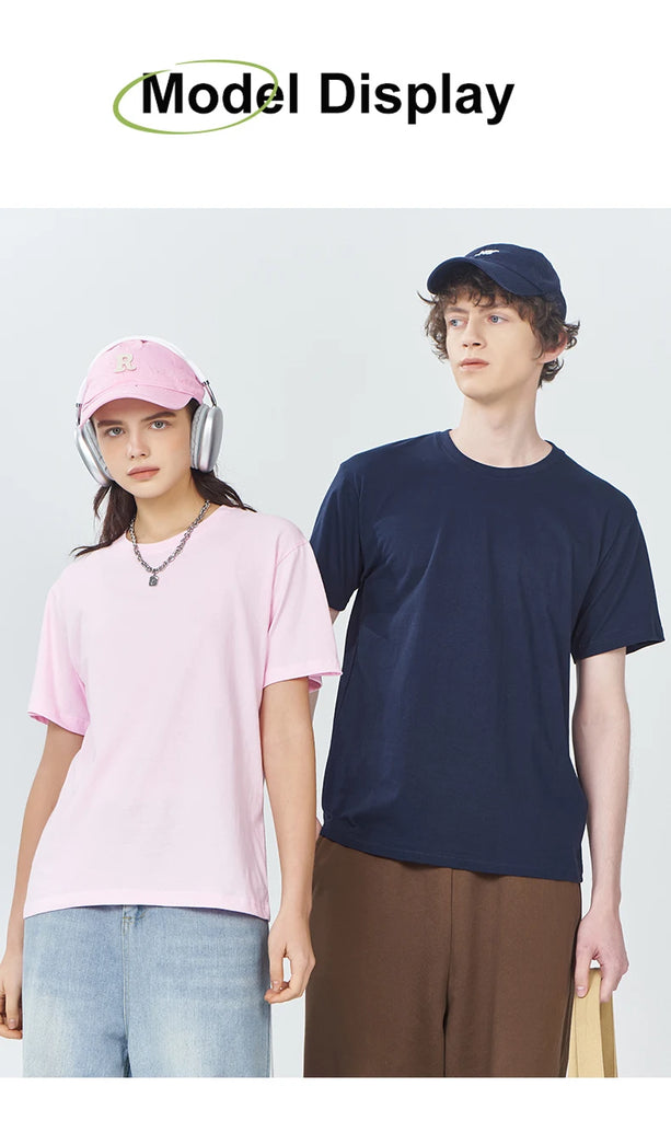 100% Cotton Solid Color T‑Shirts for Men & Women