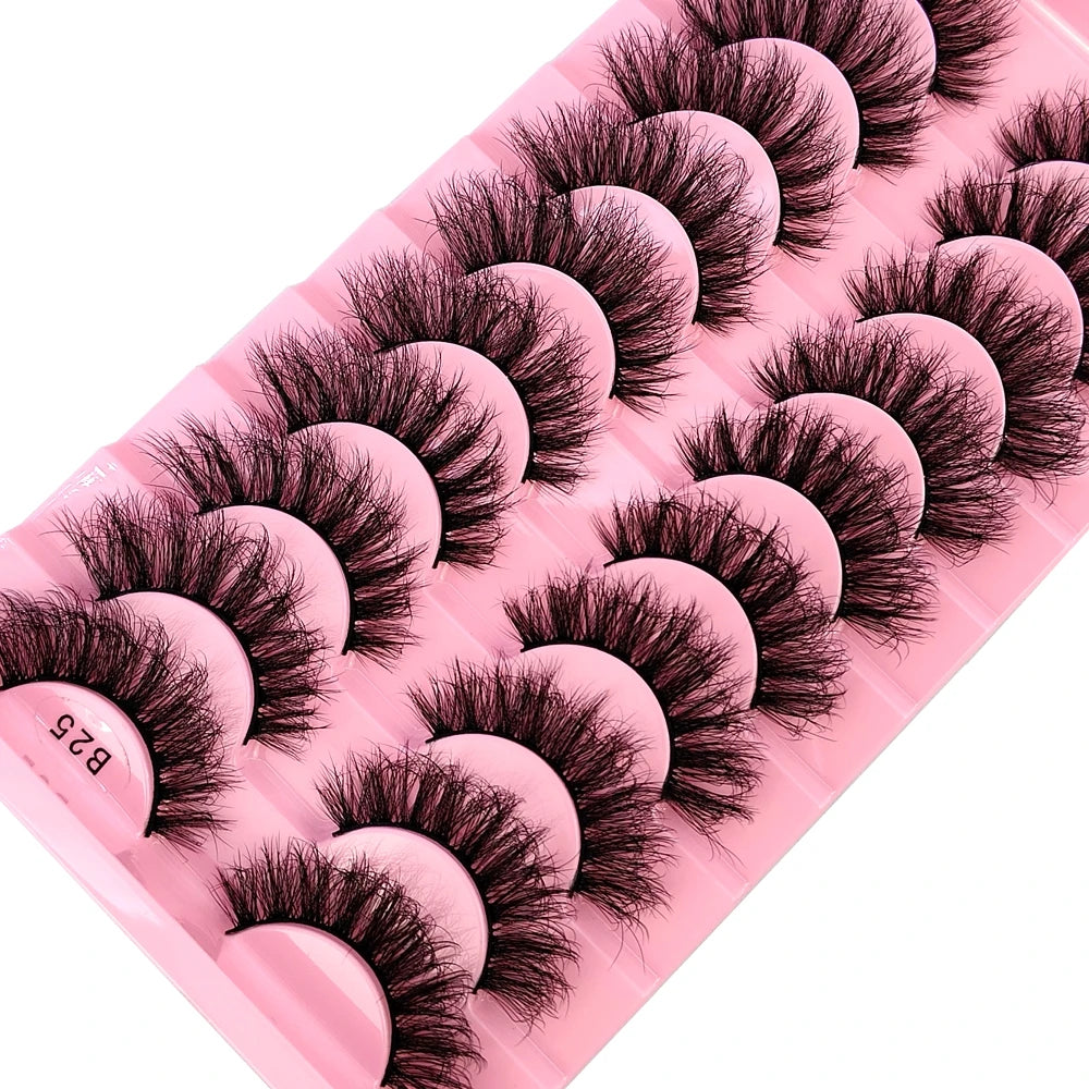 HBZGTLAD New 10 Pairs Natural False Eyelashes Fake Lashes Long Makeup 3d Mink Lashes Extension Eyelash Mink Eyelashes for Beauty